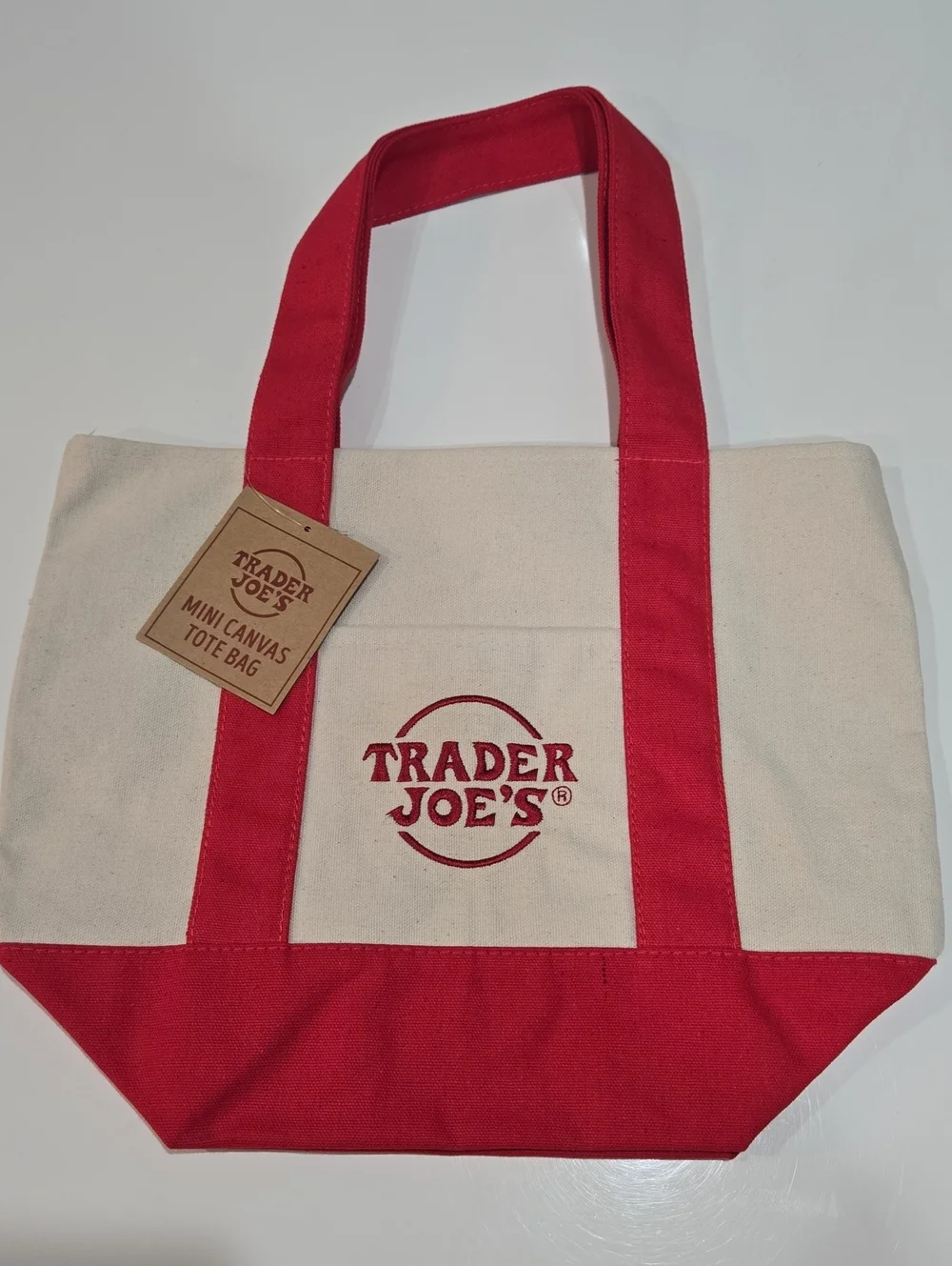 Trader Joe's Red Canvas Tote Bag